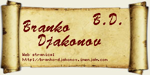 Branko Đakonov vizit kartica